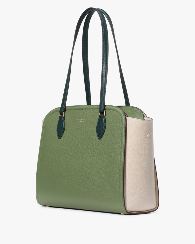 Kate Spade,Taylor Colorblocked Tote,Leather,Tote,Logo,Word Embellishment,Color Block,Work,Casual,