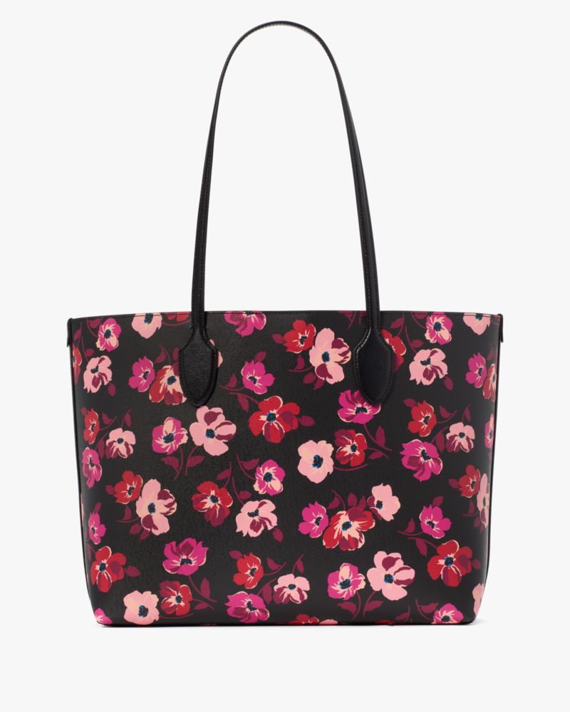 Black Multi Bleecker Fall Poppies Large Tote