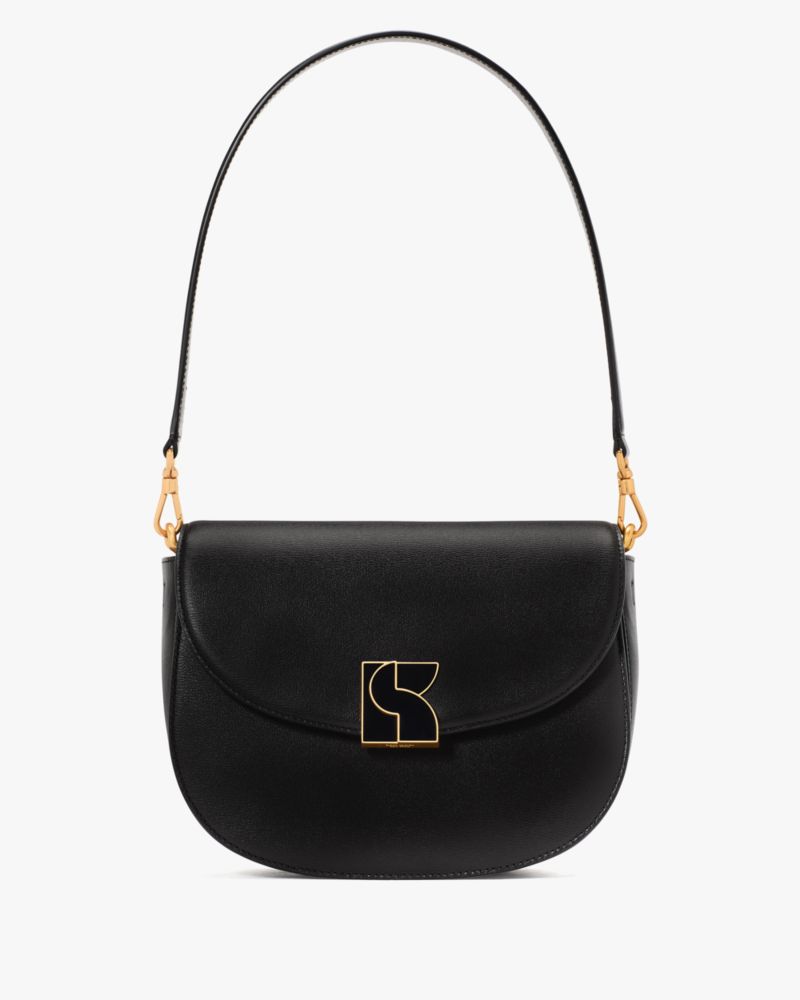 Kate Spade,Dakota Medium Saddle Bag,Saddle Bag,Logo,Casual,Black