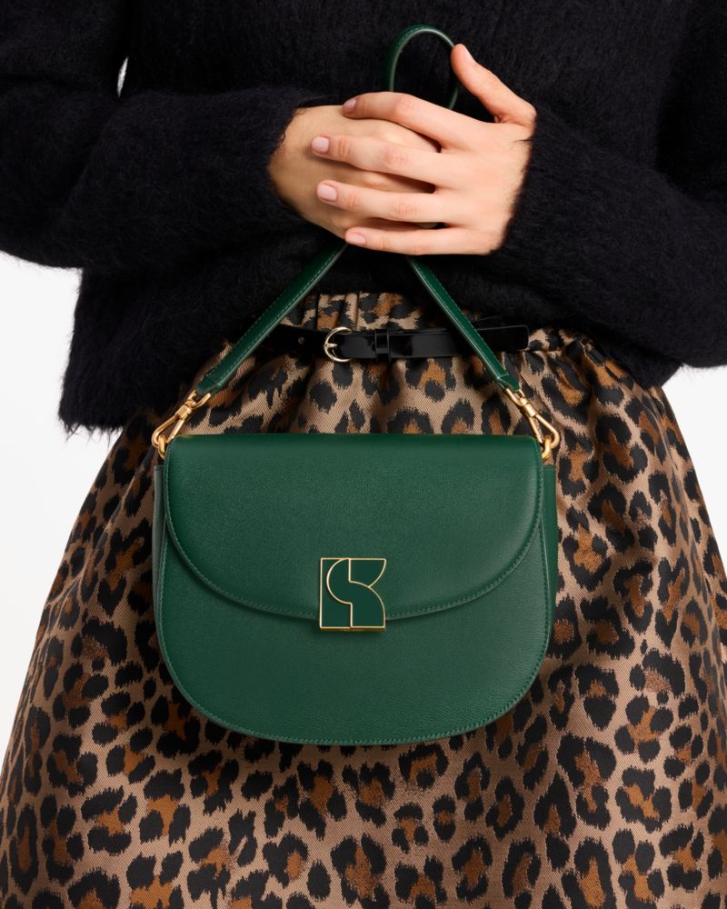 Kate Spade,Dakota Medium Saddle Bag,Saddle Bag,Logo,Casual,Emerald