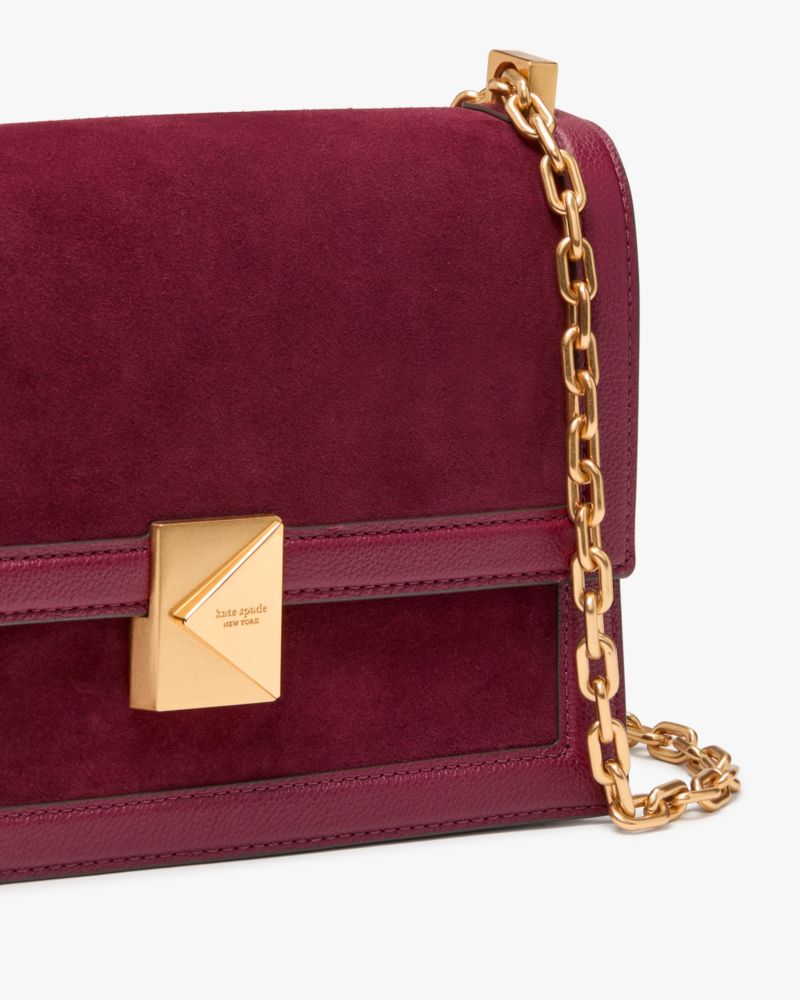 Kate Spade Burgundy/Maroon Crossbody with Gold Chain Adjustable Strap high quality