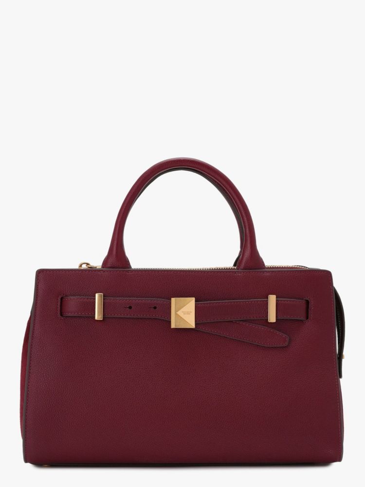 Deco Pebbled Leather & Suede Medium Satchel