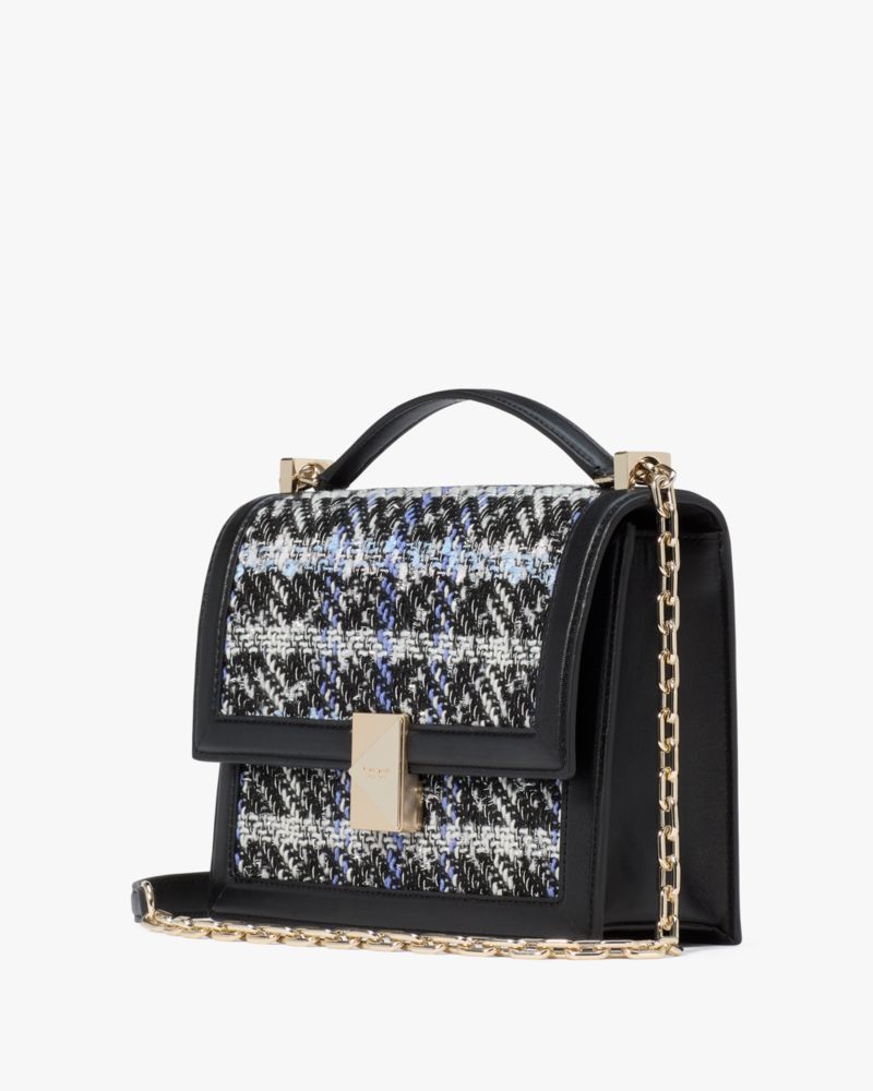 Kate Spade,デコ プラッド ツイード チェーン ショルダー バッグ,ショルダーバッグ,ブラックマルチ