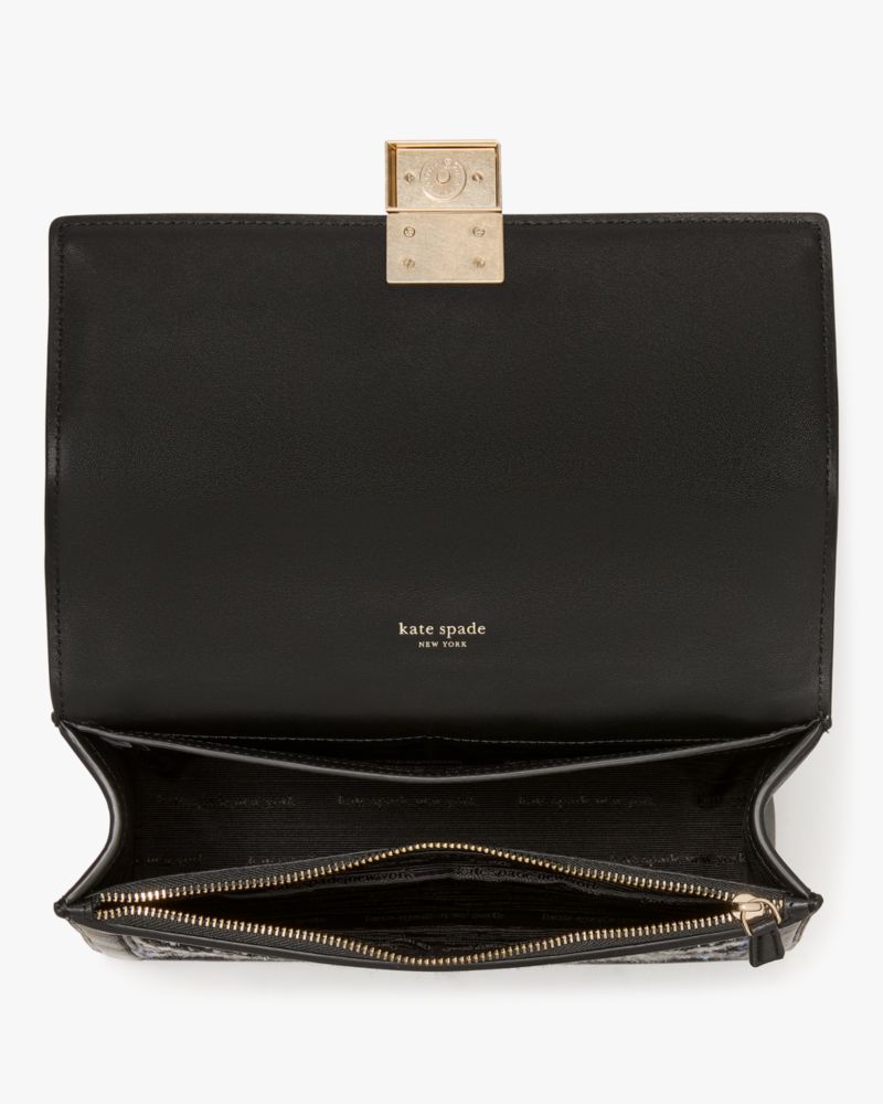Kate Spade,デコ プラッド ツイード チェーン ショルダー バッグ,ショルダーバッグ,ブラックマルチ