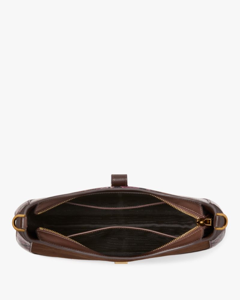 Kate Spade,Deco Snake Embossed Hobo Bag,Shoulder Bag,Animal Skin Embossing,Pattern,Day Party,Casual,
