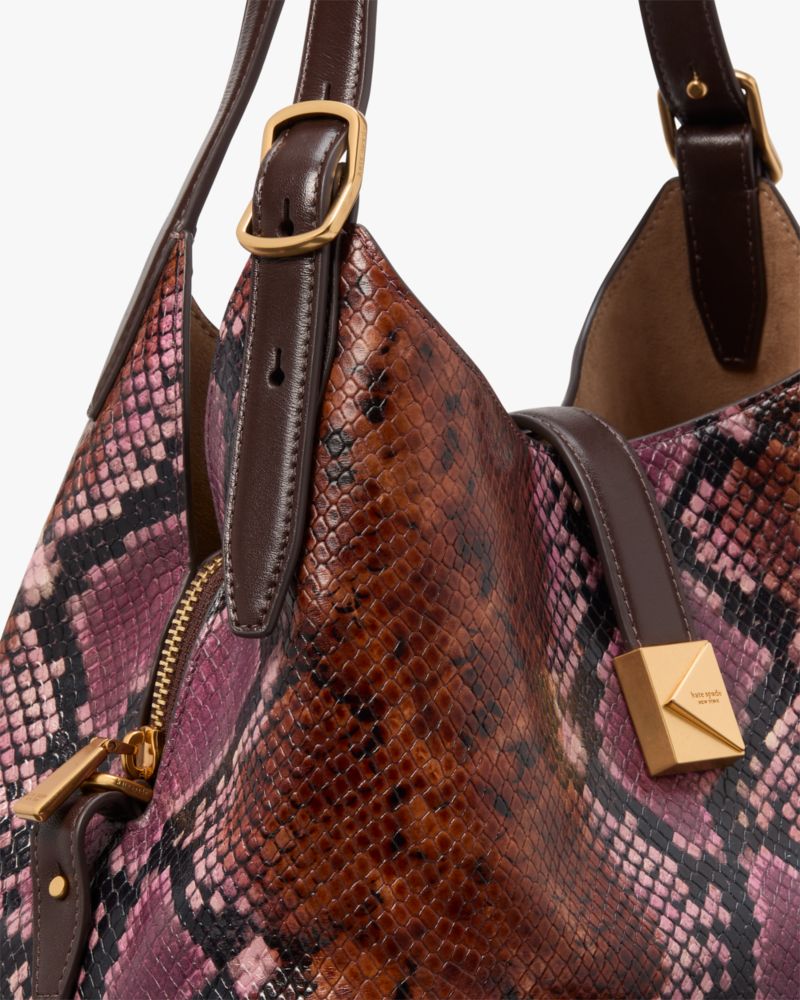 Kate Spade,デコ スネーク エンボスド ミディアム クロスボディ トート,トートバッグ,マルチ