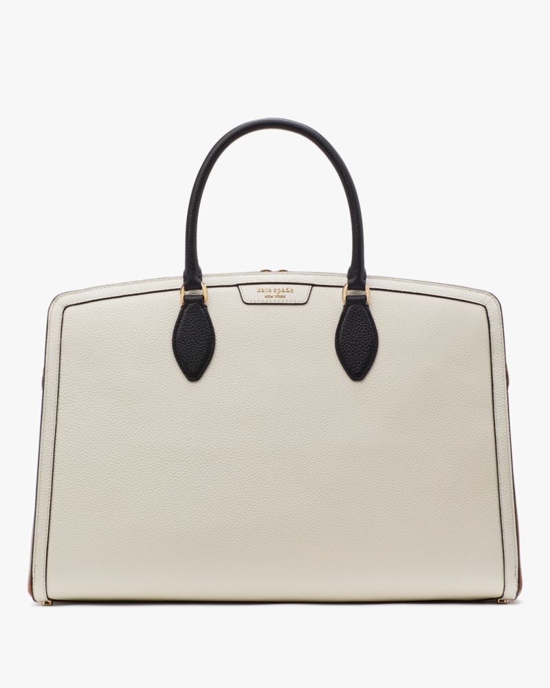 Kate Spade,Hudson Colorblocked Commuter Laptop Bag,Cream