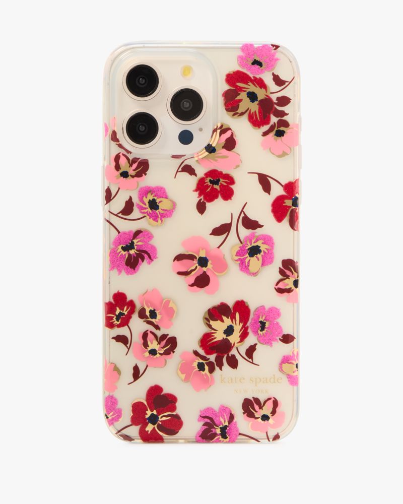 Kate Spade,Fall Poppies iPhone 15 Pro Max Case,Case,Logo,Casual,Multi Color