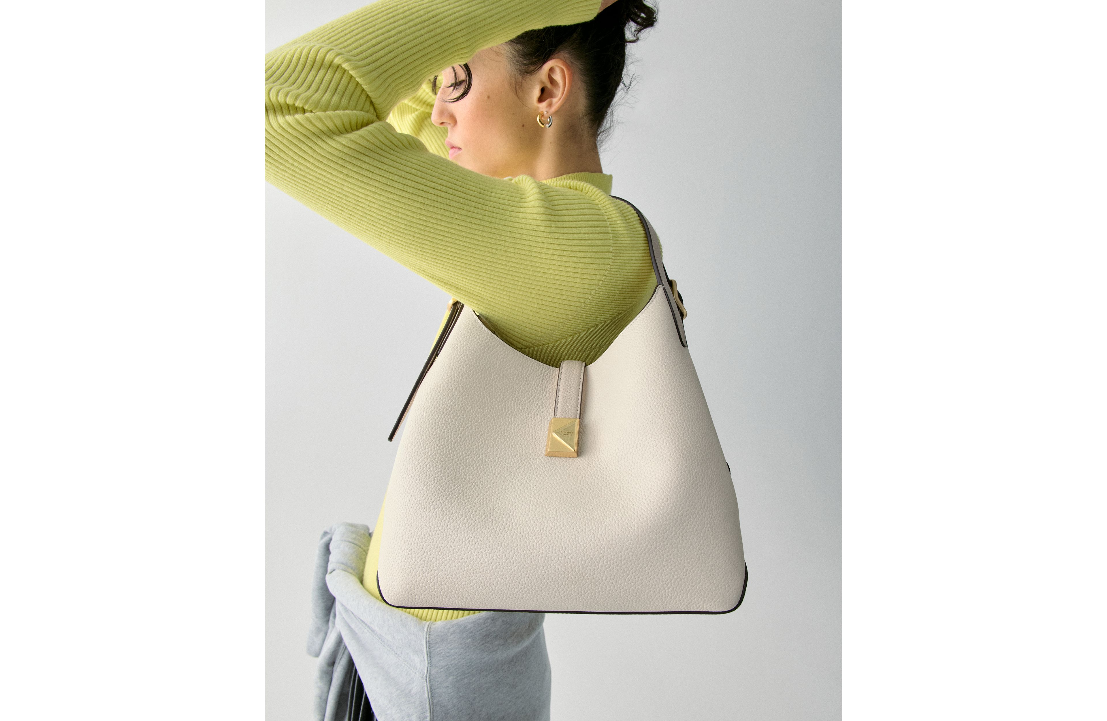 Deco Leather Crossbody Tote Bag