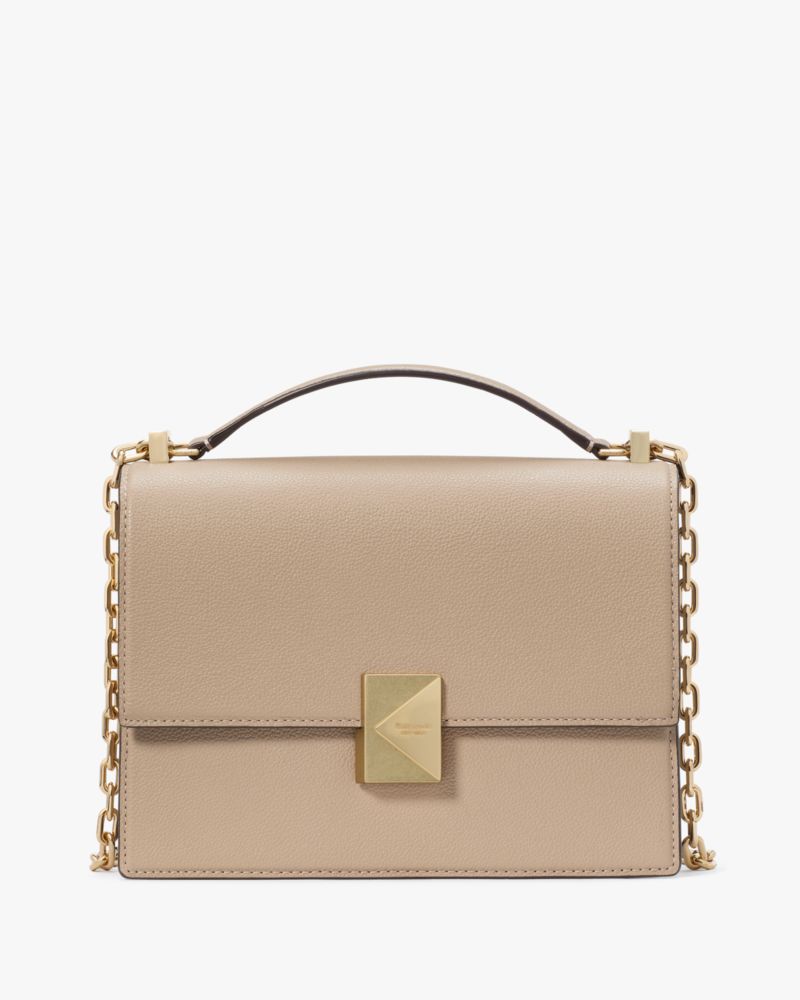 Timeless Taupe Deco Chain Shoulder Bag