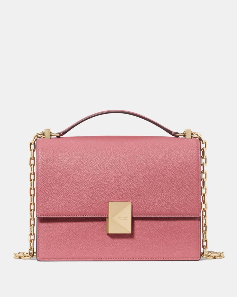 Kate Spade,Deco Chain Shoulder Bag,Leather,Crossbody,Chain Detail, Logo, Silver Embellishment,Adjustable,Water Repellent,G...,