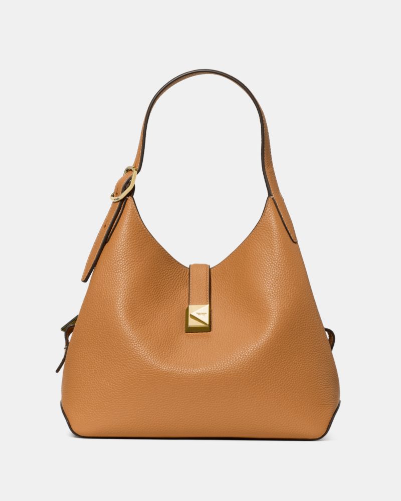 Kate Spade,Deco Crossbody Tote Bag,Leather,Shoulder Bag,Logo,Water Repellent,Gold Metal,Casual, Date Night, Weekend Getaway,Brown