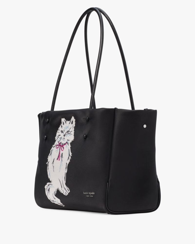 Kate Spade,ウィスカーズ クリスタル エンベリッシュド ミディアム エブリシング トート,トートバッグ,ブラックマルチ