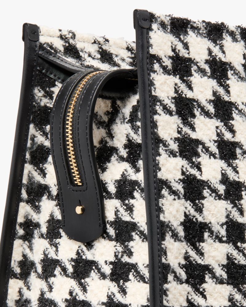 Manhattan Houndstooth Tweed Large Market Tote | Kate Spade