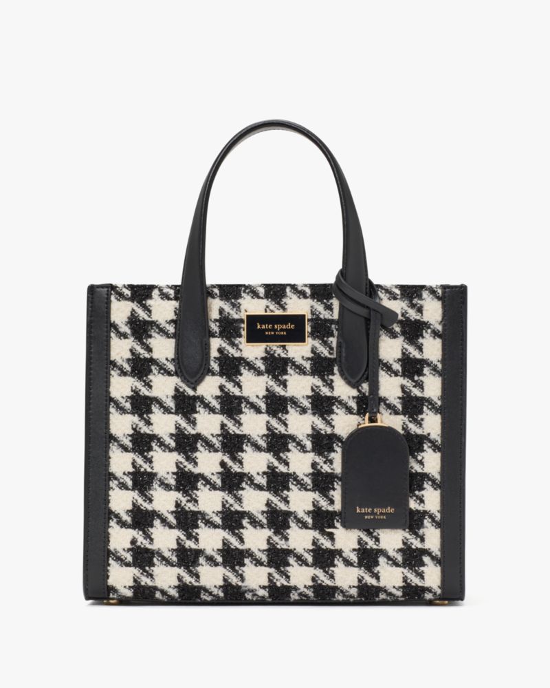 Kate Spade,マンハッタン ハウンドトゥース ツイード スモール トート,トートバッグ,ブラックマルチ