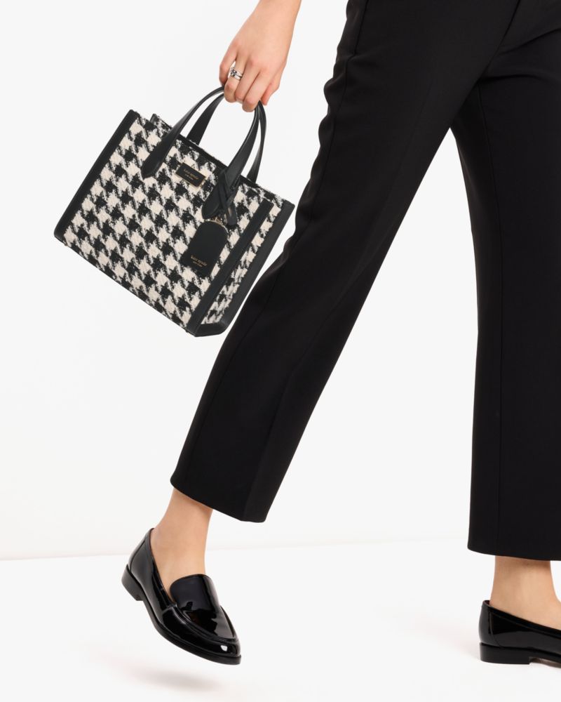 Kate Spade,Manhattan Houndstooth Tweed Small Tote,Crossbody,Logo,Casual,Multi Color