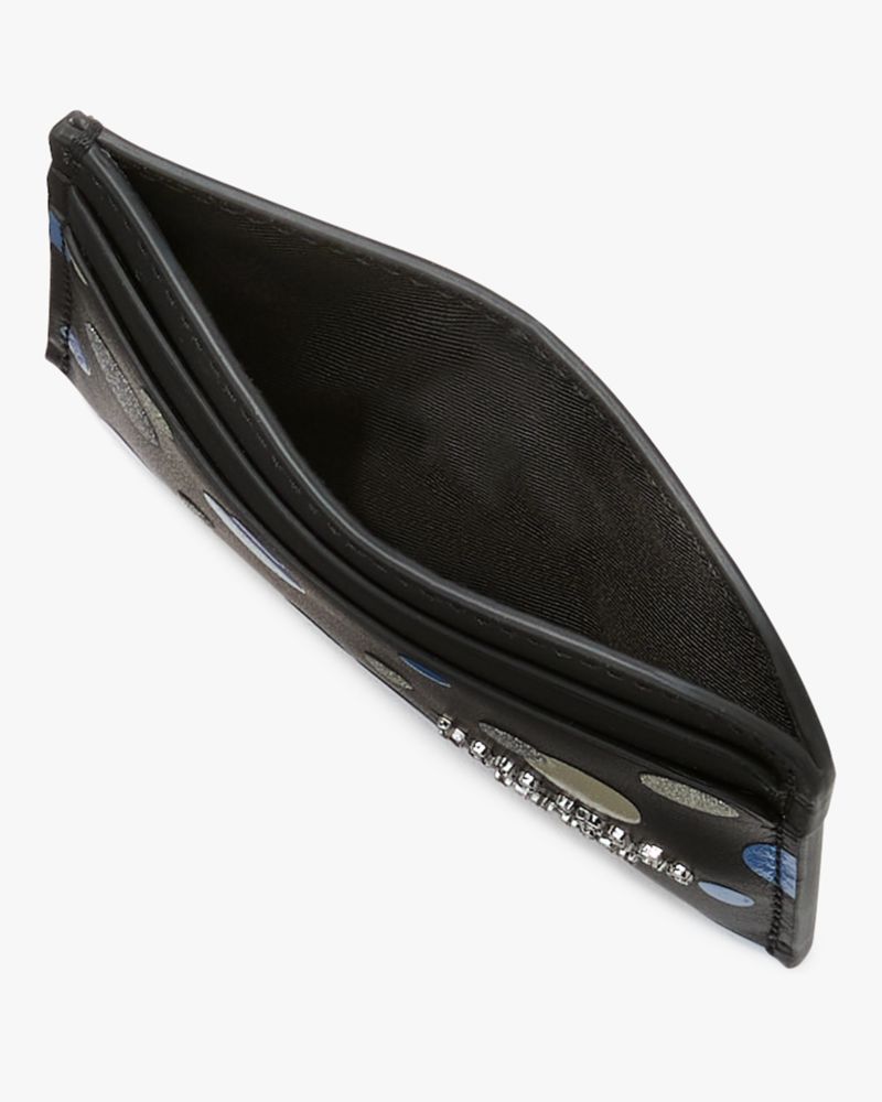 Kate Spade,Devin Space Dot Card Holder,Leather,Card Case,Metal,Logo,Casual,