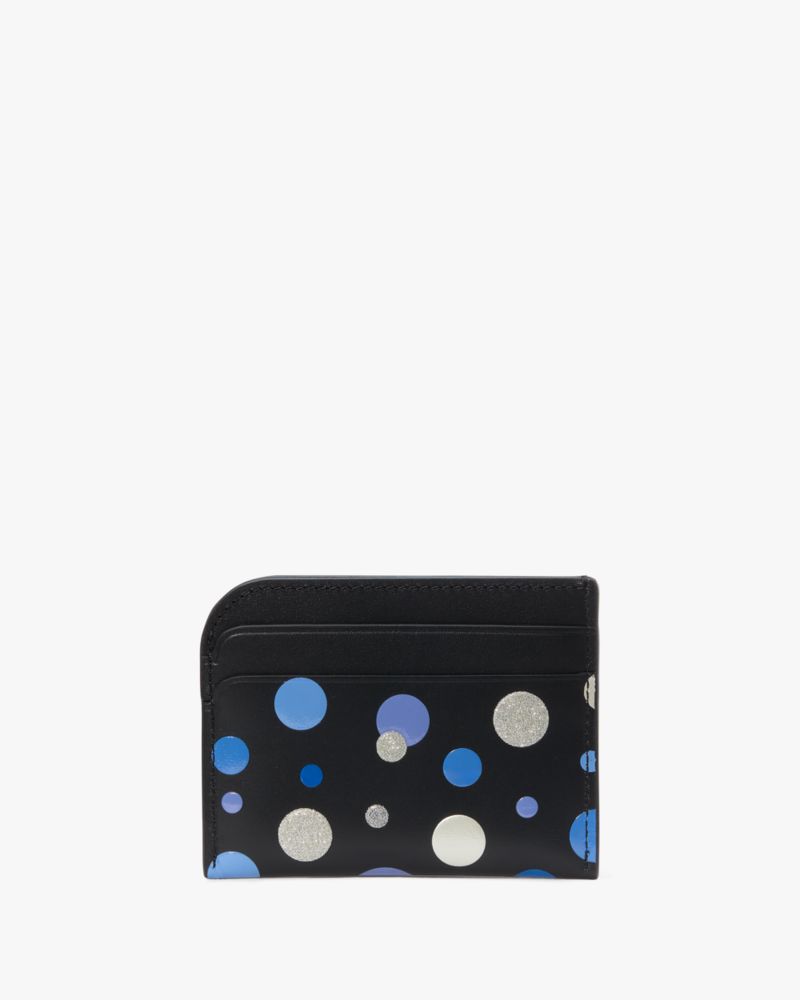Kate Spade,Devin Space Dot Card Holder,Leather,Card Case,Metal,Logo,Casual,