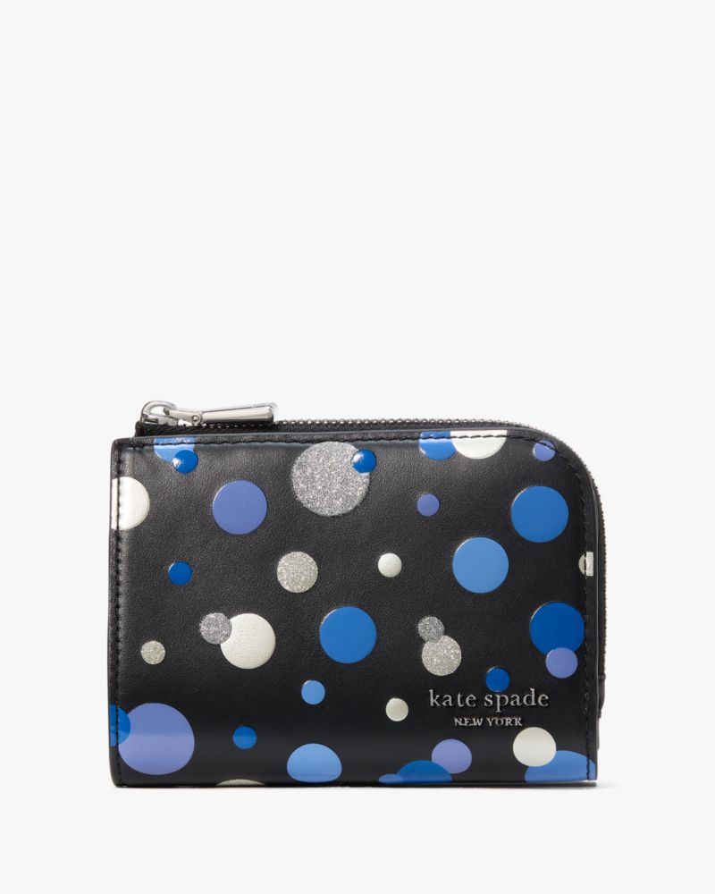 Kate Spade,デヴィン スペース ドット スモール コンパクト ウォレット,ミニ財布,ブラックマルチ