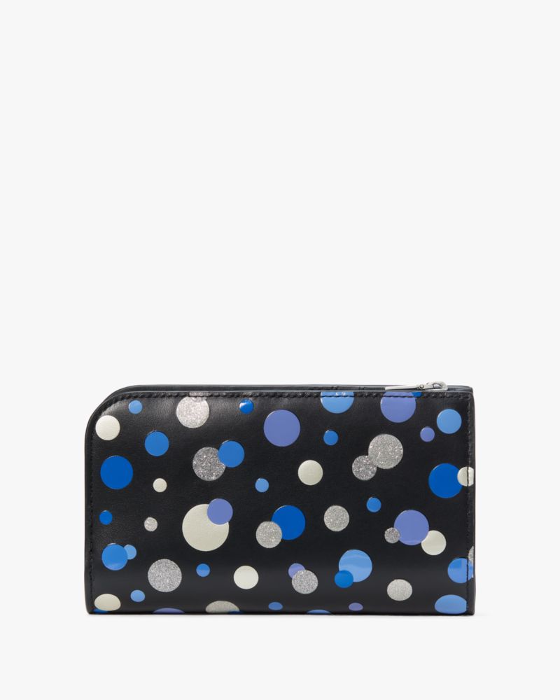 Kate Spade,デヴィン スペース ドット スモール コンパクト ウォレット,ミニ財布,ブラックマルチ