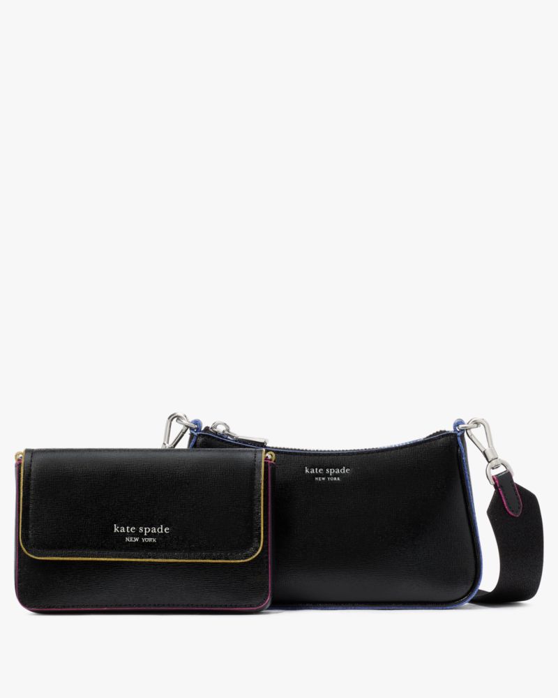 Kate Spade,Double Up Glitter Edge Crossbody,