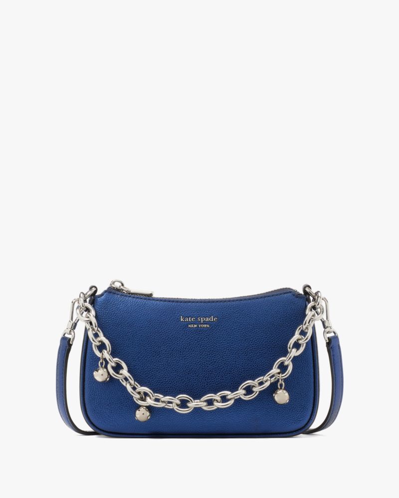 Navy Jolie Metallic Small Convertible Crossbody