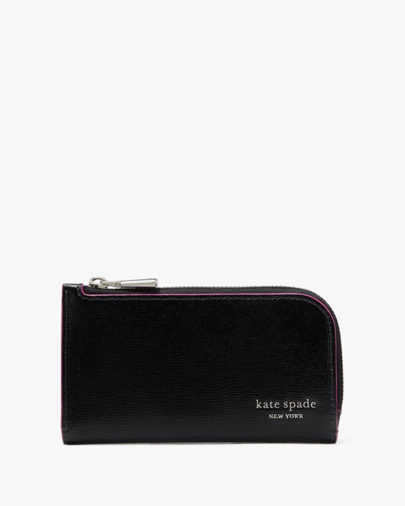 Kate Spade,Devin Glitter Edge Small Slim Bifold Wallet,