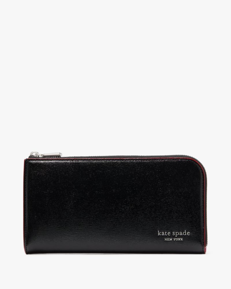 Kate Spade,Devin Glitter Edged Zip-around Continental Wallet,