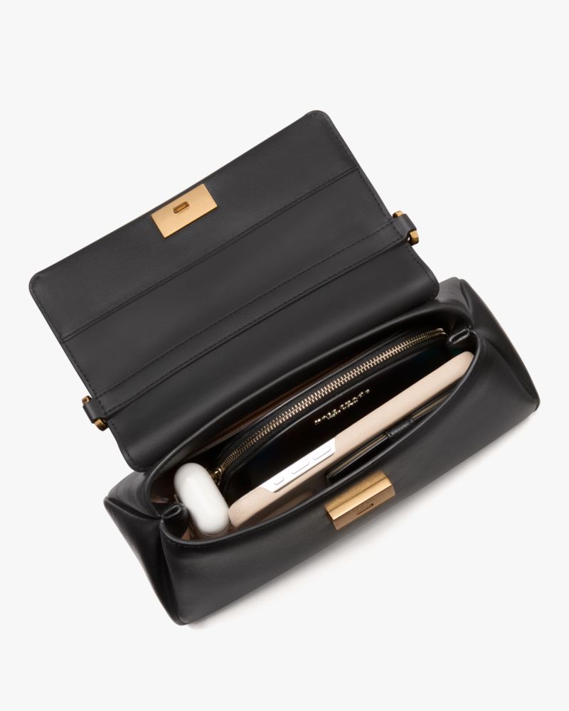 Kate Spade,Grace Small Top Handle Bag,Leather,Satchel,Logo,Adjustable,Work,Black