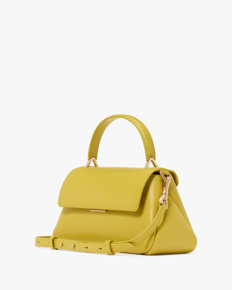 Kate Spade,Grace Small Top Handle Bag,Leather,Satchel,Logo,Adjustable,Work,Mustard