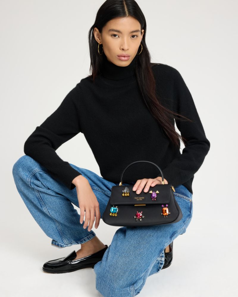Kate Spade,グレース エンベリッシュド サテン スモール トップ ハンドル バッグ,ハンドバッグ,