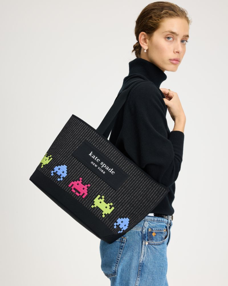 Kate Spade,Space Invaders X Kate Spade New York Knit Jacquard Tote,