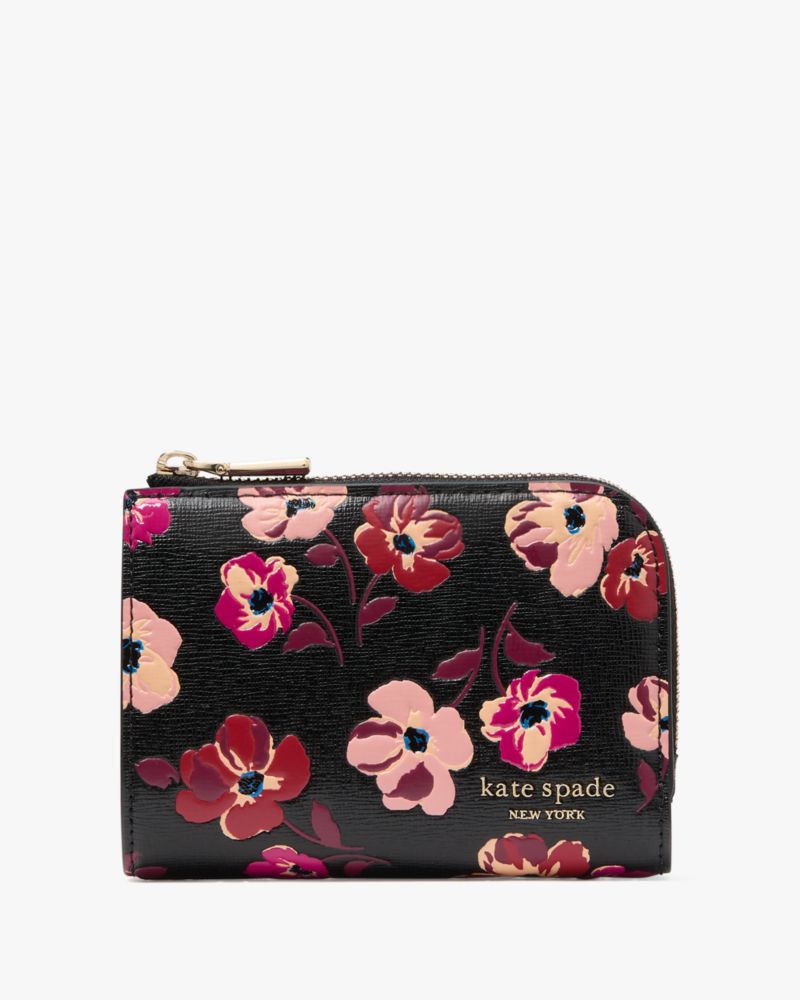 Kate Spade,Devin Fall Poppies Small Compact Wallet,