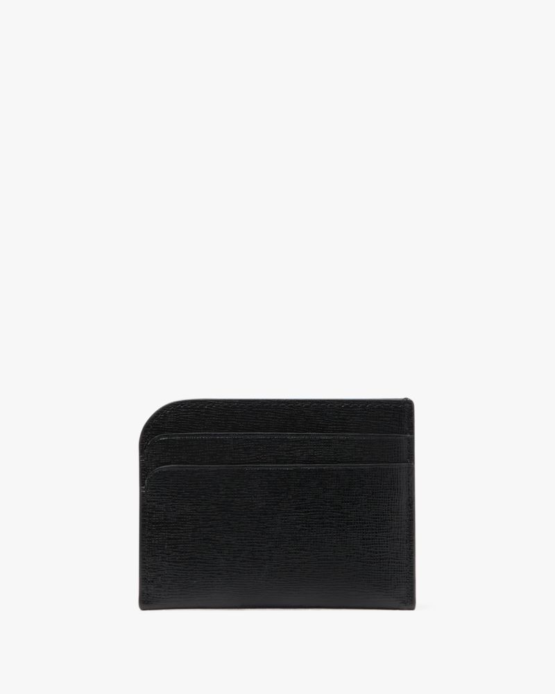 Kate Spade,Devin Card Holder,Card Case,Metal,Logo,Scratch Resistant,Sustainable,Travel,Black