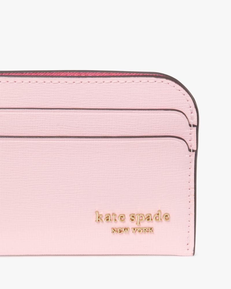 Kate Spade,Devin Card Holder,Card Case,Metal,Logo,Scratch Resistant,Sustainable,Travel,Pink