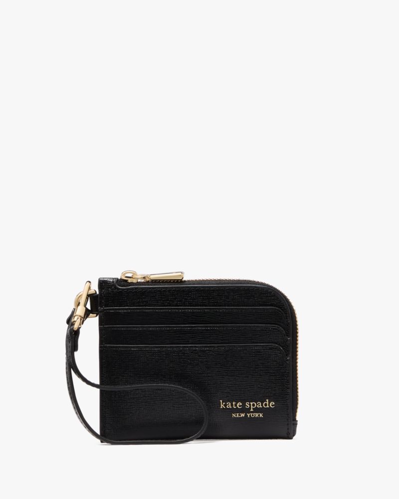 Kate Spade,Devin Coin Card Case Wristlet,Card Case,Wristlet,Logo,Scratch Resistant,Sustainable,Casual,Black