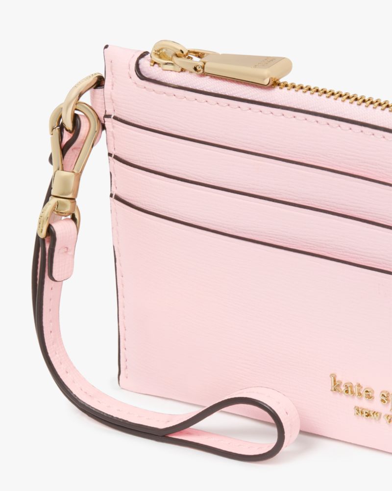Kate Spade,Devin Card Case Wristlet,Card Case,Wristlet,Logo,Scratch Resistant,Sustainable,Casual,Pink