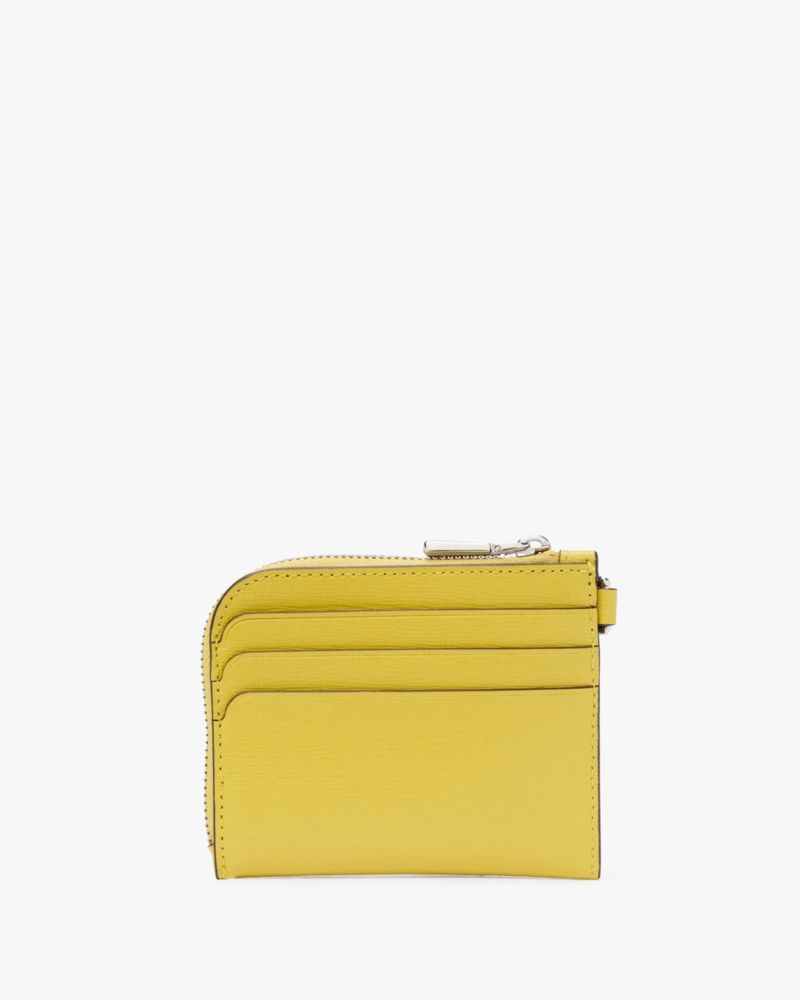 Kate Spade,Devin Coin Card Case Wristlet,Card Case,Wristlet,Logo,Sustainable,Scratch Resistant,Casual,Yellow