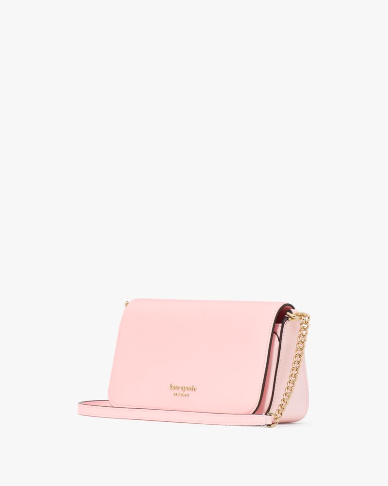 Kate Spade,Devin Flap Chain Wallet,Crossbody,Logo,Scratch Resistant,Casual,Pink