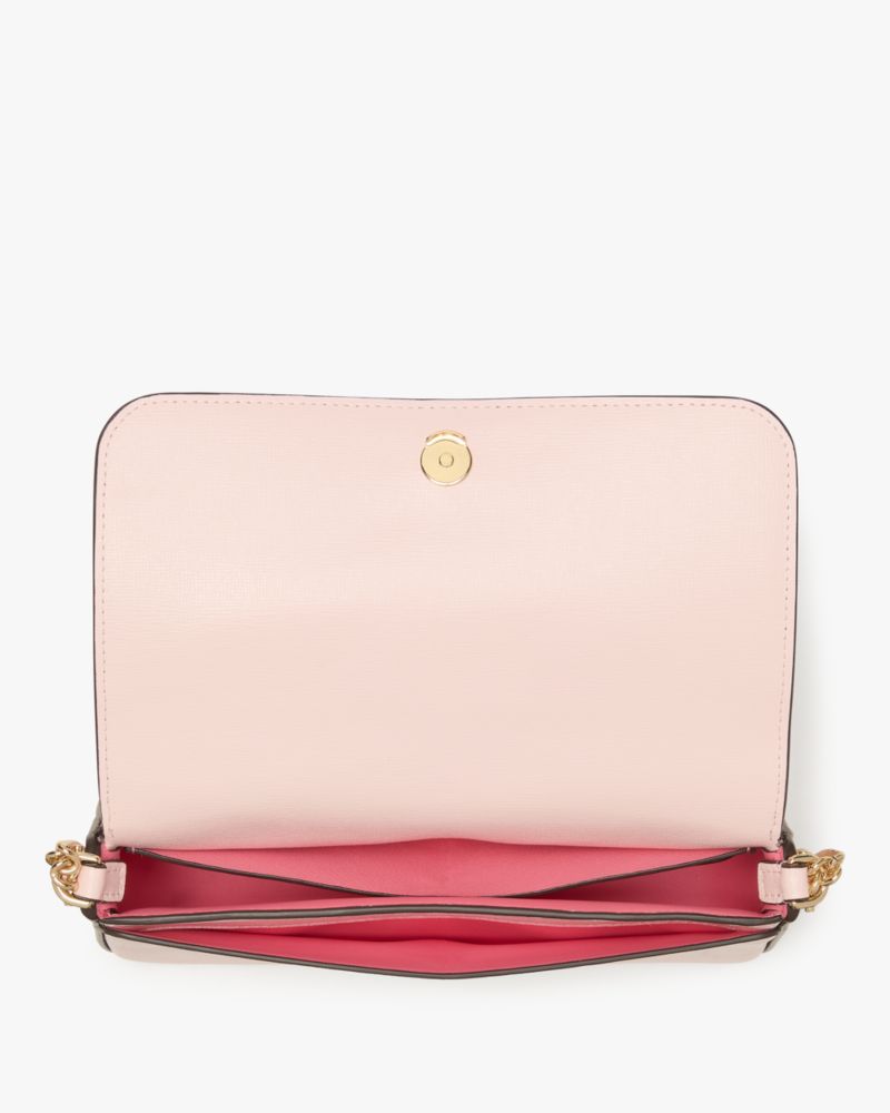 Kate Spade,Devin Flap Chain Wallet,Crossbody,Logo,Scratch Resistant,Casual,Pink