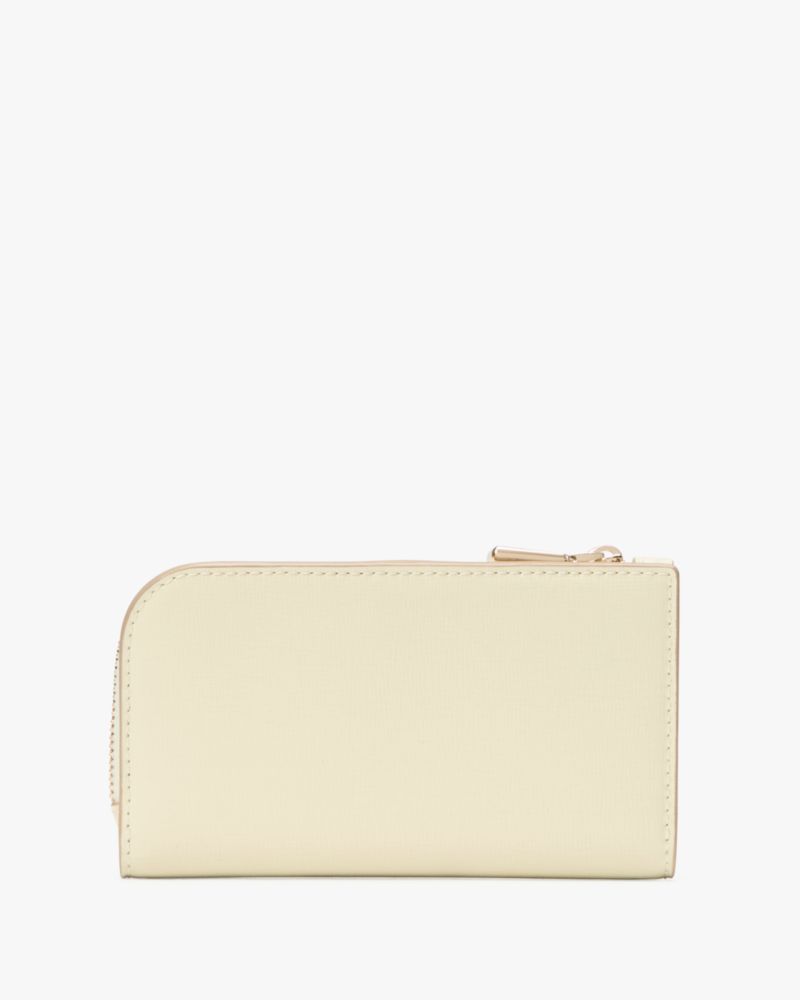 Kate Spade,Devin Small Bifold Wallet,Leather,Bi Fold,Faux Leather,Metal,Logo,Sustainable,Scratch Resistant,Casual,
