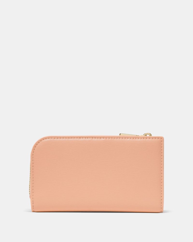 Kate Spade,Devin Bifold Wallet,Leather,Bi Fold,Faux Leather,Logo,Metal,Sustainable,Scratch Resistant,Casual,