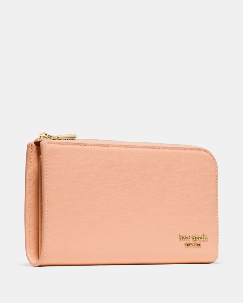 Kate Spade,Devin Continental Wallet,Leather,Pouch,Metal,Logo,Scratch Resistant,Sustainable,Casual,