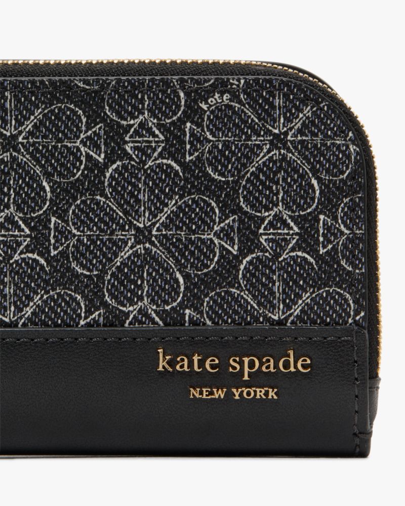 Kate Spade,スペード フラワー スモール スリム バイフォールド ウォレット,ミニ財布,ブラックマルチ