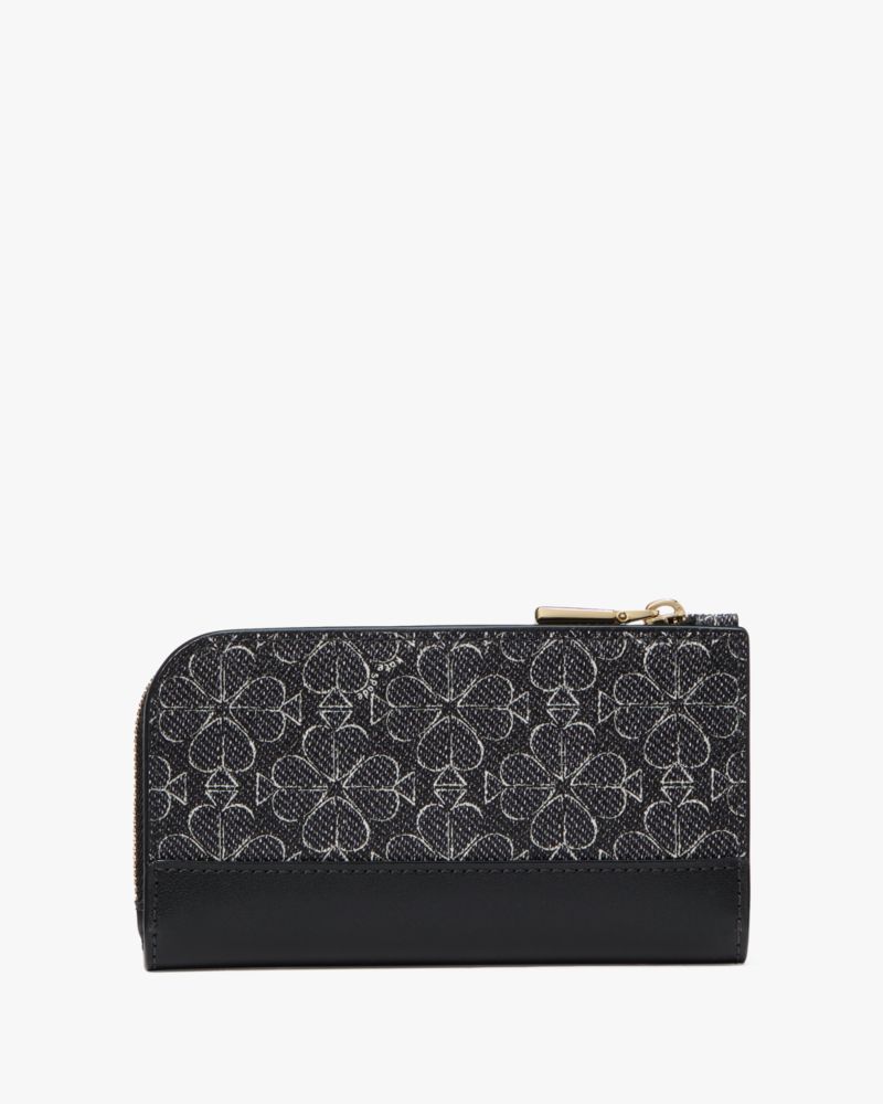 Kate Spade,スペード フラワー スモール スリム バイフォールド ウォレット,ミニ財布,ブラックマルチ