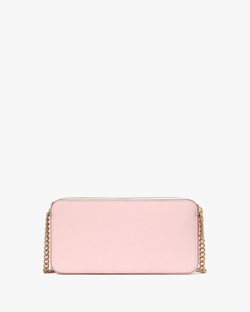 Kate Spade,Taylor Double Zip Crossbody,Leather,Crossbody,Logo,Metal,Casual,Pink