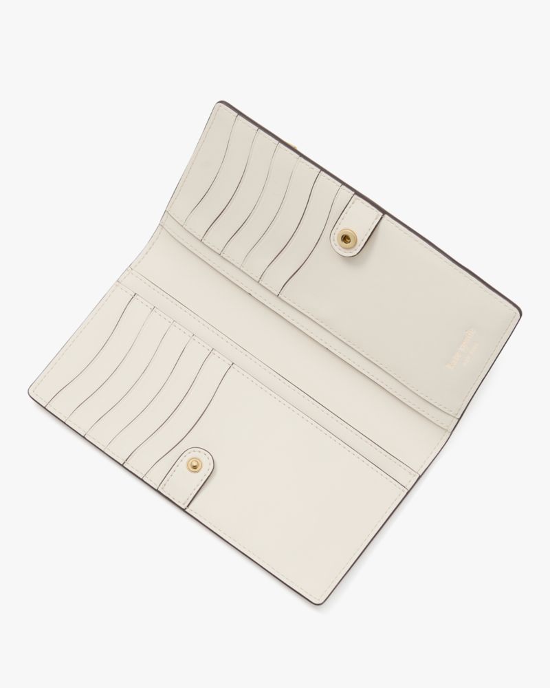Kate Spade,Taylor Slim Bifold Wallet,Bi Fold,Word Embellishment,Logo,Casual,Cream