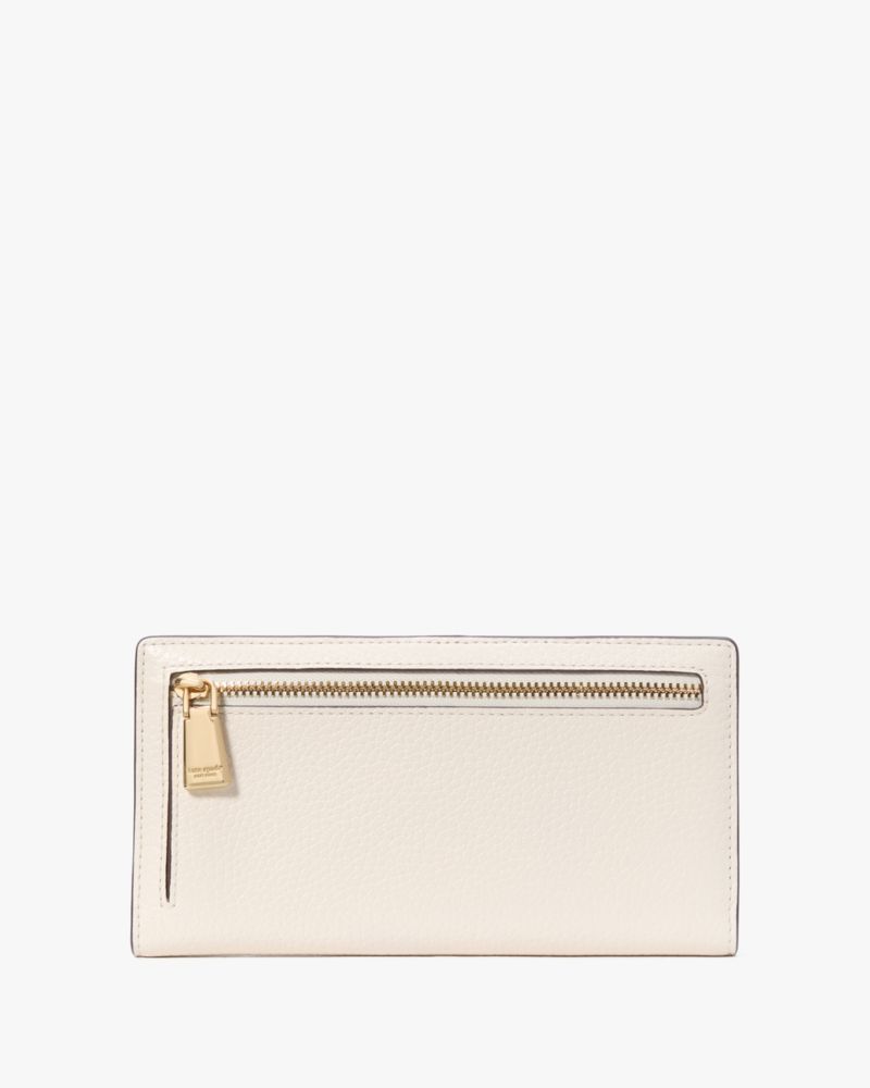 Kate Spade,Taylor Slim Bifold Wallet,Bi Fold,Word Embellishment,Logo,Casual,Cream