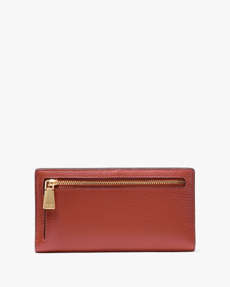 Kate Spade,Taylor Slim Bifold Wallet,Bi Fold,Word Embellishment,Logo,Casual,Brown