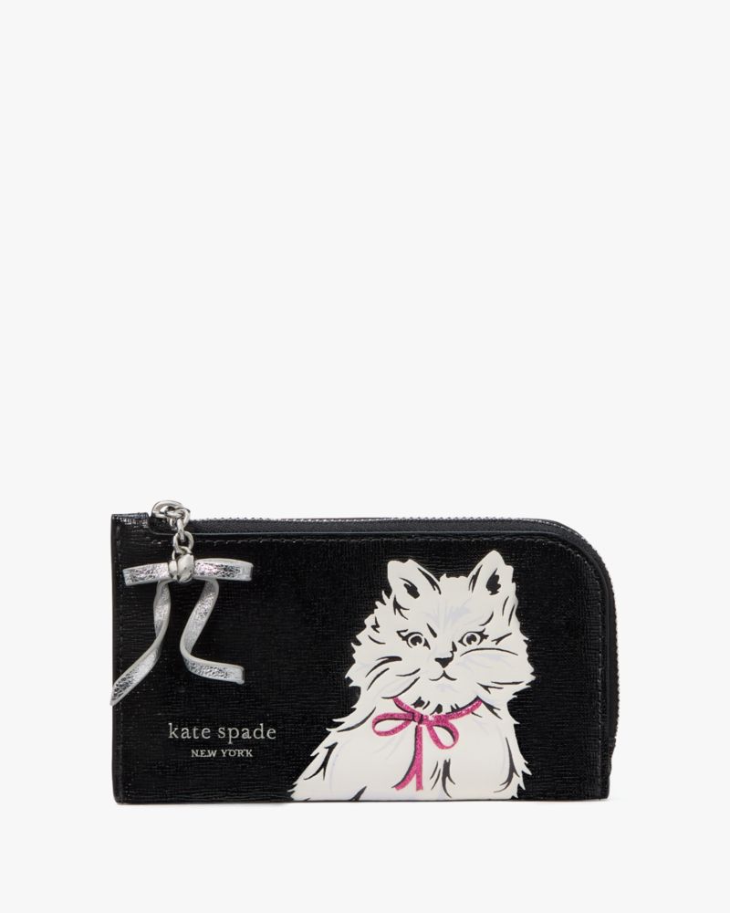 Kate Spade,ウィスカーズ スモール スリム バイフォールド ウォレット,ミニ財布,ブラック